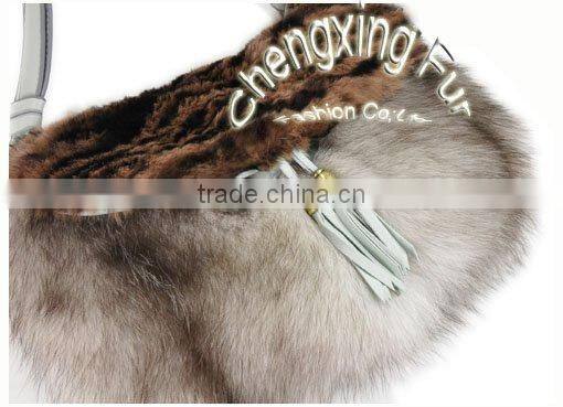 CX-H-20 Genuine Rabbit / FoxFur Leather Handbag