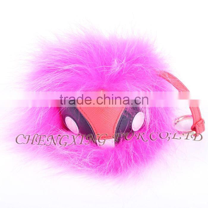 CX-R-48F New Arrival Fashion Fur Bag Charm Raccoon Fur Pom Keychain