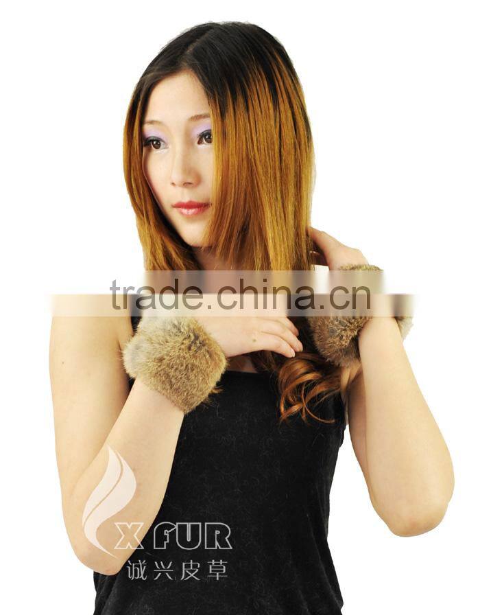 CX-A-28D Kids Women Cute Knitted Genuine Rabbit Fur Wrist Cuff