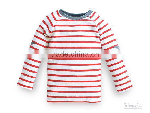 Latest Promotional Logo baby clothes Cheap Hot sale fashion wholesale kids boutique stripe long sleeve100%cotton t-shirt