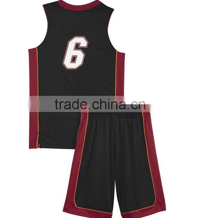 Top quality wholesale basketball uniforms color black