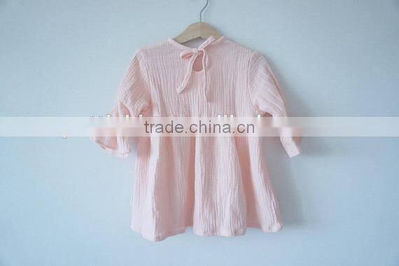 Wholesale Double Layer Muslin Dress Baby Frock Design Pictures Ruffle Sleeve Girl Dresses
