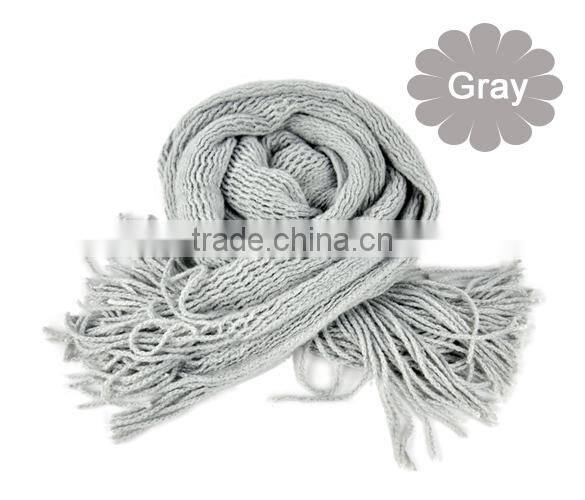 New Fashion Womens Long Hollow Out Tube Knitted Crochet Scarf Satin 8062