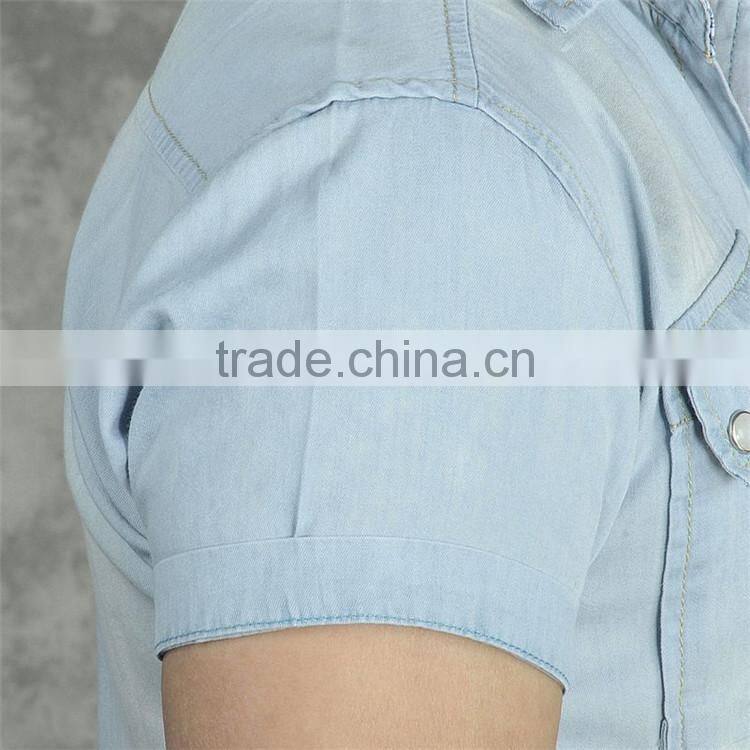 2015 High Quality 100% Cotton custom design contrast color men slim fit hemp shirt