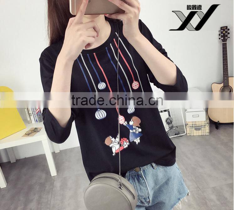 Girl Cartoon student long sleeve tshirt