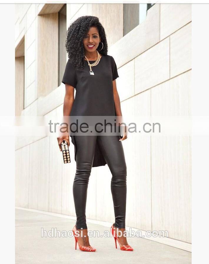 New Fashion long tail t shirt swallow-tailed women blouse skirt Long back short front swallow tailed shirt for women