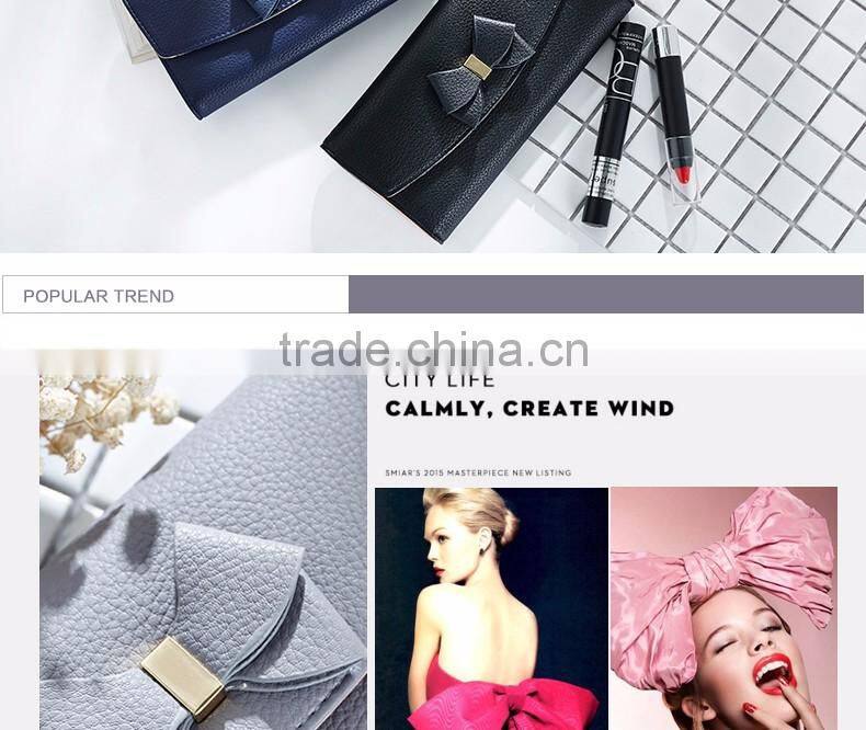 Wholesale Cheap Price Fashion Women Beauty Money Clip Bowknot Wallet &Purse