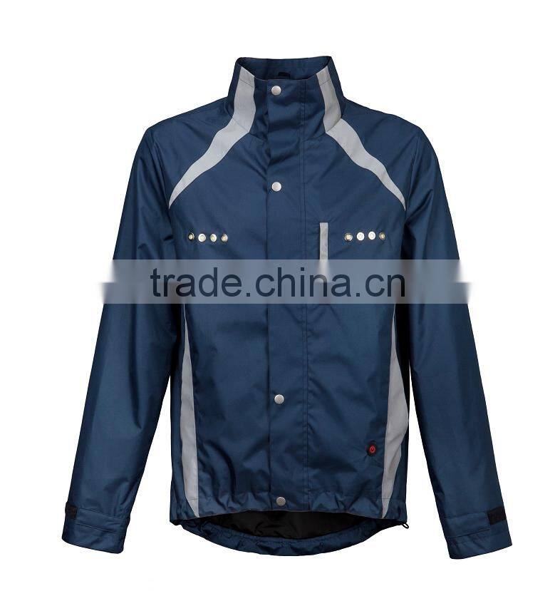 High Quality China fashion flashing Safety Cycling jacket Europ and America Men