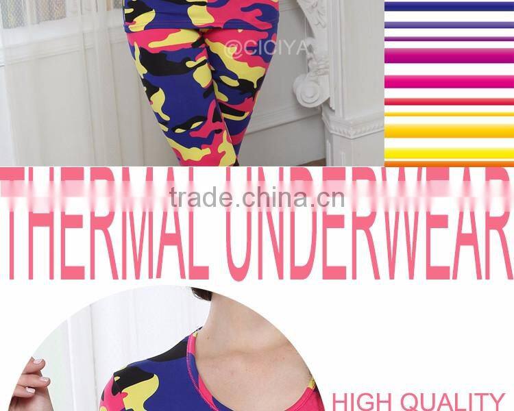 CUSTOM-MADE LADY'S CAMOUFLAGE DESIGN LONG JOHN UNDERWEAR PLUS SIZE THERMAL UNDERWEAR WHOLESALE