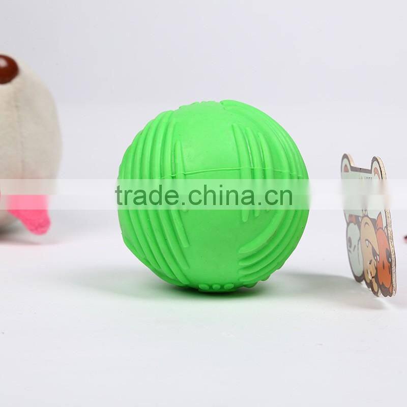 Colorful Bite resistant ruber dog tooth cleaning ball toy, dog chewing ball