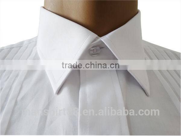 custom design front pleats tuxedo shirt