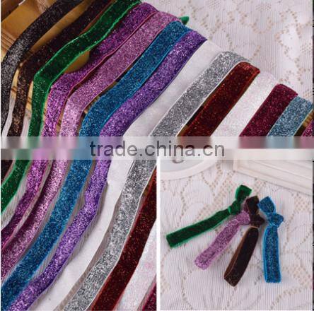 hi-ana ribbon 85 metallic velvet ribbon/elastic glitter velvet ribbon wholesale