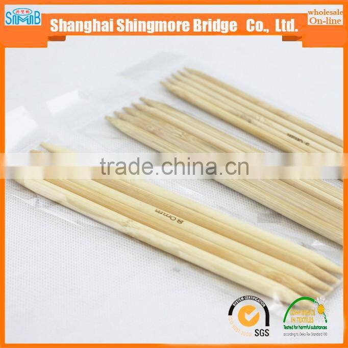 needle work supplier cheap wholesale good quality 20cm bamboo double point needle knitting in low price
