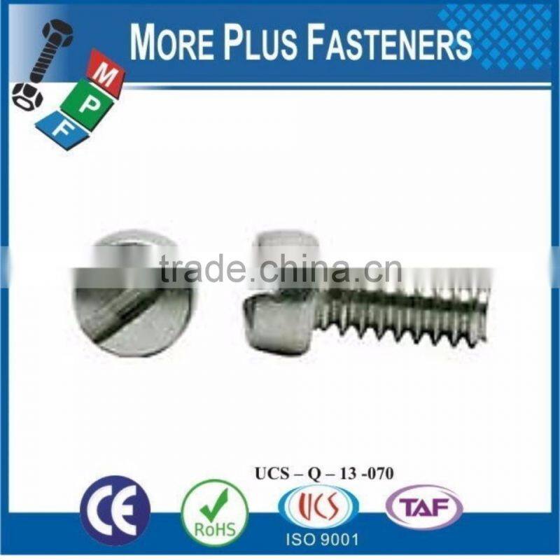 Made in Taiwan Fillister Head Slotted Machine Screw