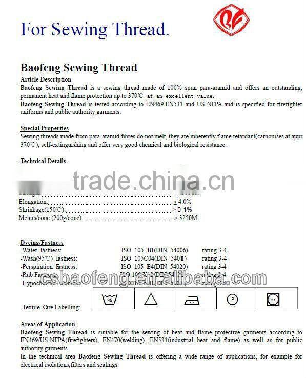 Cut Resistant Para-aramid Sewing Thread