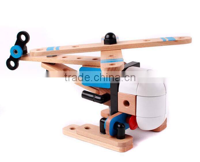 wood DIY assembly helicopter toy wooden educational toys for kids