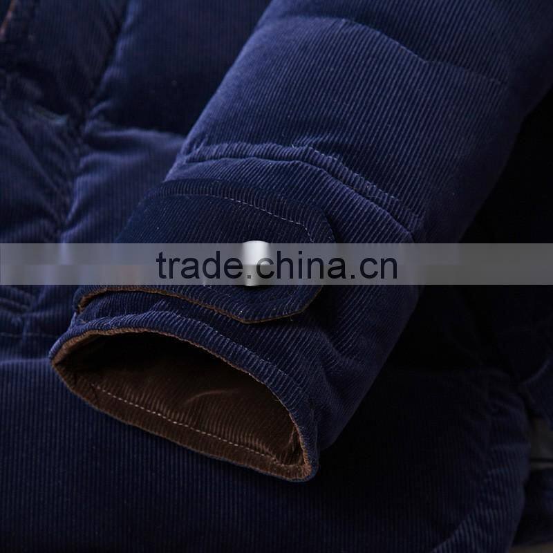 2016 Custom Fur Hood Hollow-cotton Padded Woodland Men Winter Jacket