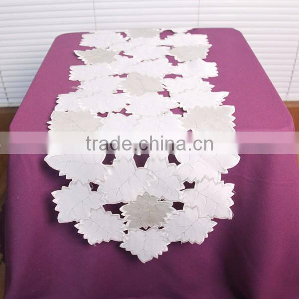 nice embroidery designs maple leaf table runner for decoration