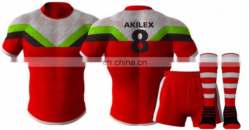 Cheap price of custom design sublimation rugby jersey with socks