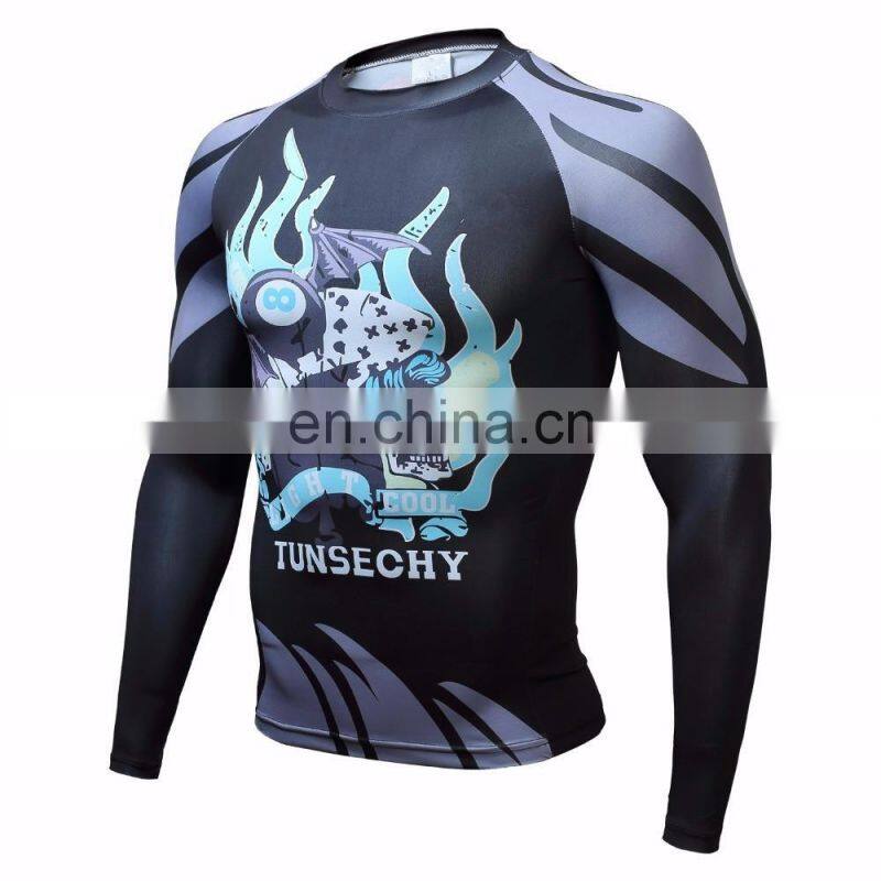 OEM is available Printed long-sleeved men's sports compression wear