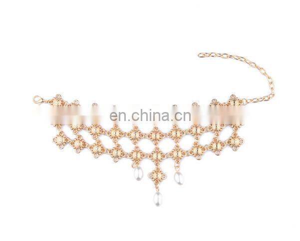 Matching Jewelry layered Golden Chain Pendant Pearl Beads Tassel Bracelet