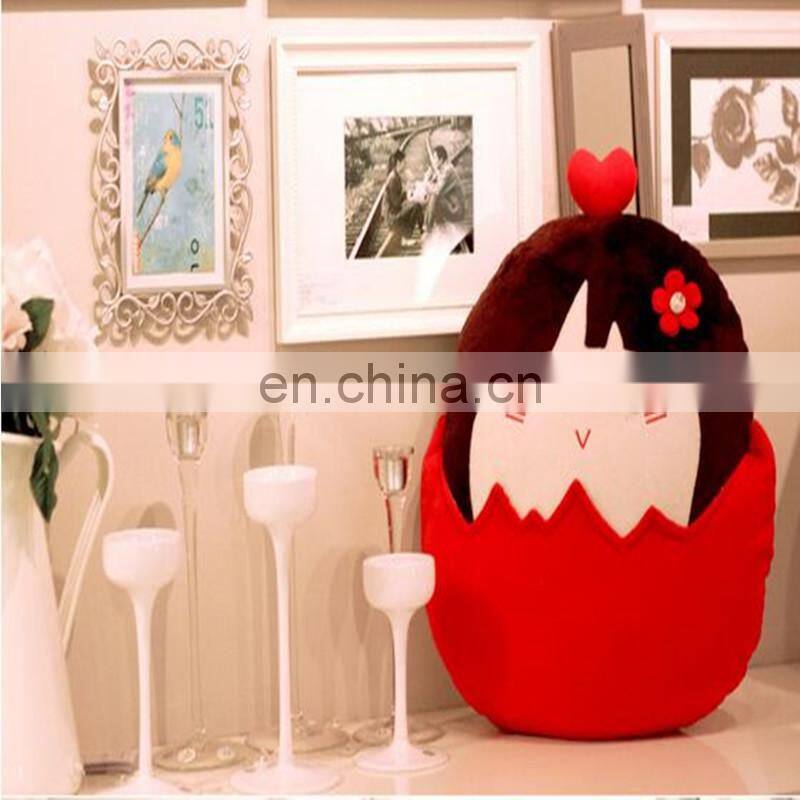Customize lovely cartoon stuffed cute girl doll cushion plush pillow manufacture best quality and lowest price printed logo