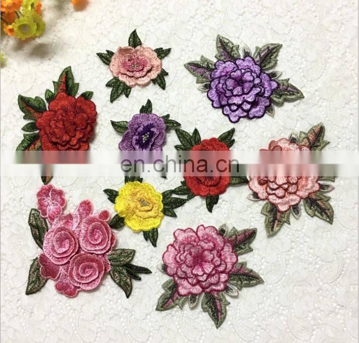 wholesale fashion 3D flower embroidery patch for clothes