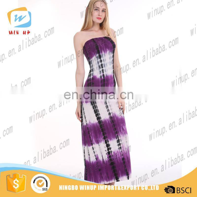 Wholesale professional design purple white off shoulder tall tube women sexy dress with side slip