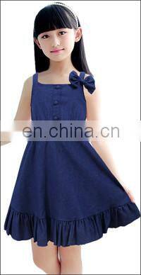 Kids summer custom girls denim dress for summer 5-10 years old