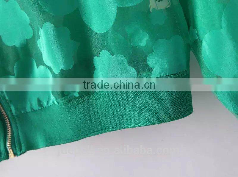 OEM clothing 2015 plus size clothing women clear bomer jacket