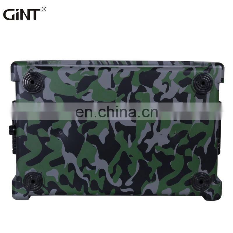New design plastic 50L cooler box with customized color arm green ice cooler for long time transport