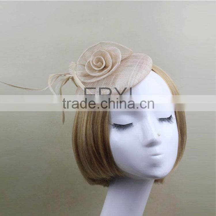 Wholesale Alibaba Party Fancy Sinamay Base Fascinator Hat Made in China