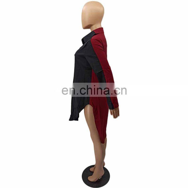 Irregular Stitching Long T-shirt Dress