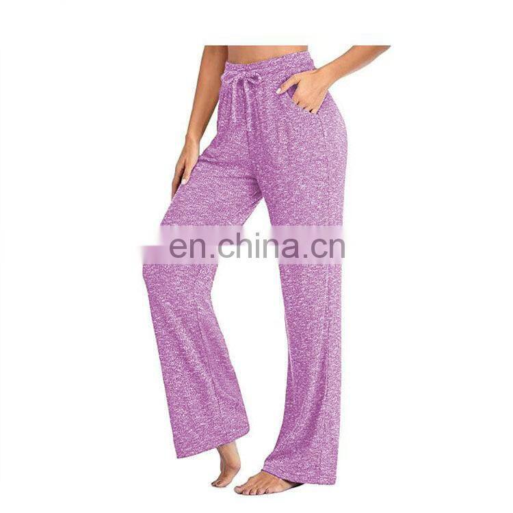 Clothing wholesale custom fashion casual sports pants quick-drying loose yoga pants large size wide leg pants womenS-5XL