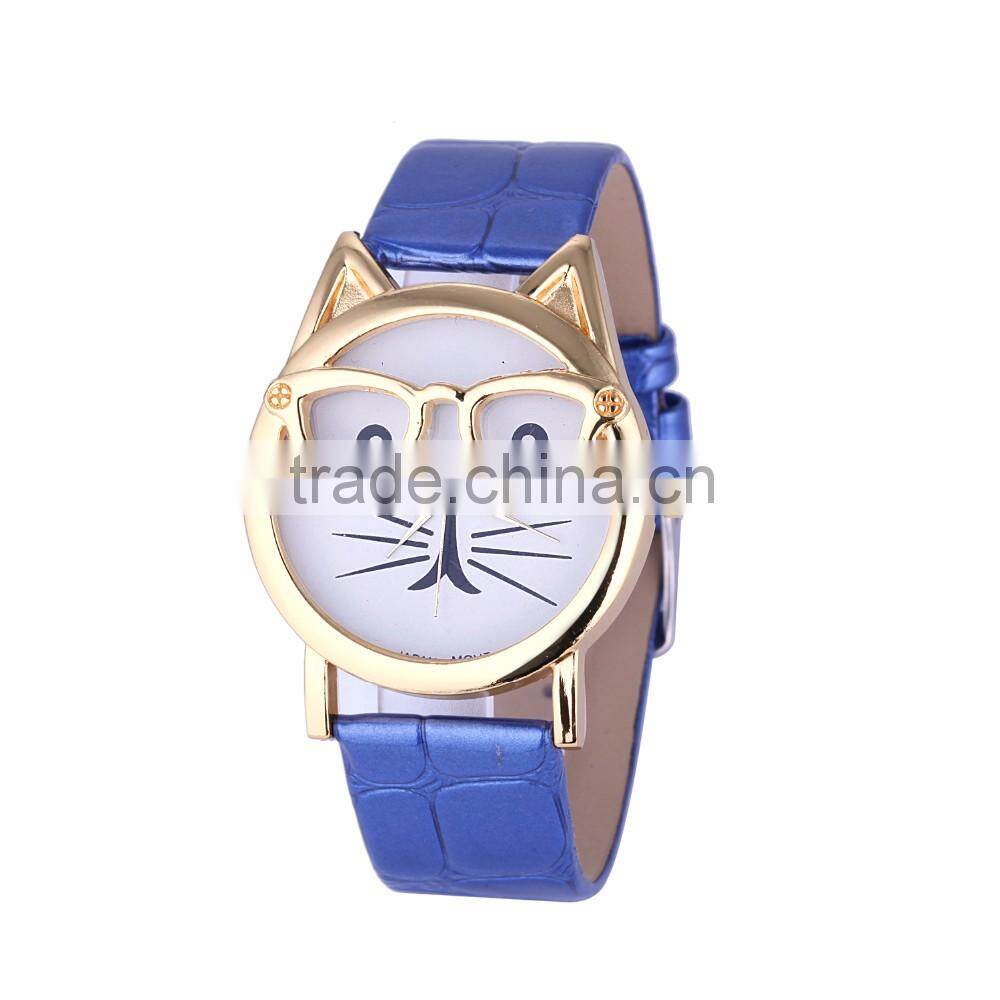 2016 Trendy face lady style cat watch