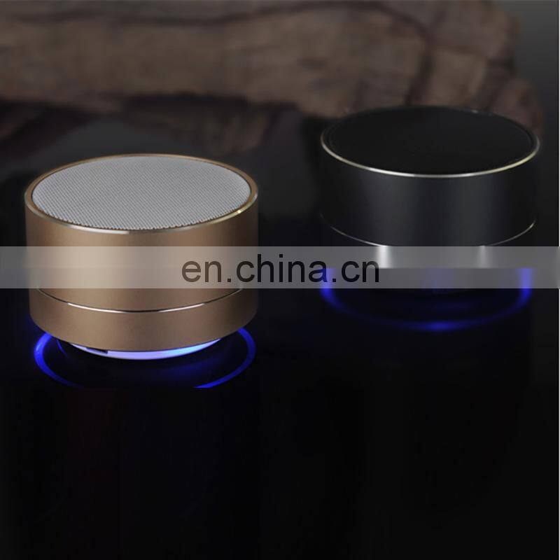 Factory wholesale A10 FM LED Portable Mini Metal blue tooth Wireless Speaker