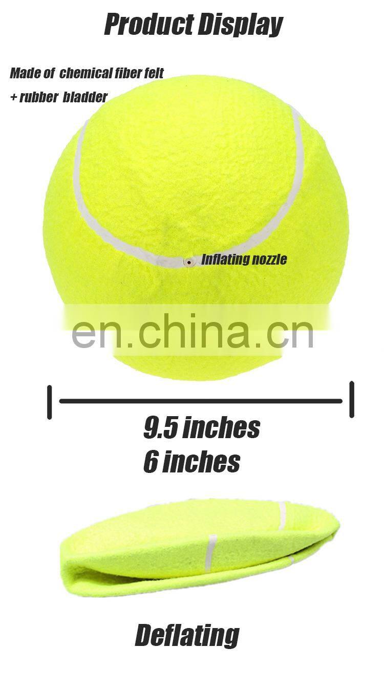 yellow 100% polyester oversize 9.5" jumbo tennis ball