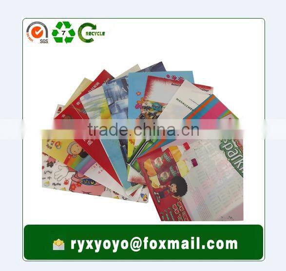 customzied pp L shape clear folder a4 size with CMYK printing