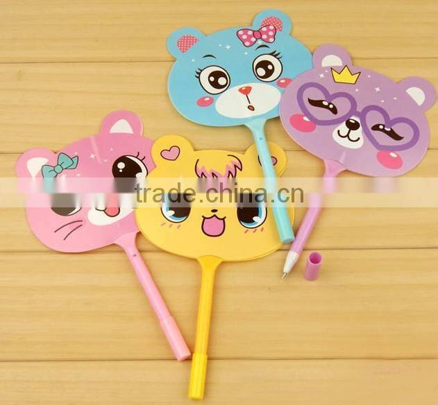 plastic stick UV printed PP promotion Fan, cartoon fan for sell