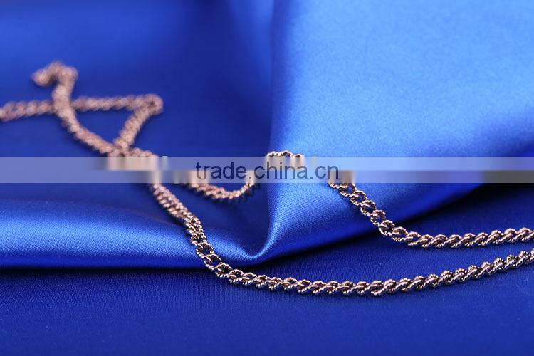 2015 china supplier gold jewellery long fashion chain & coffee gold plated link chain