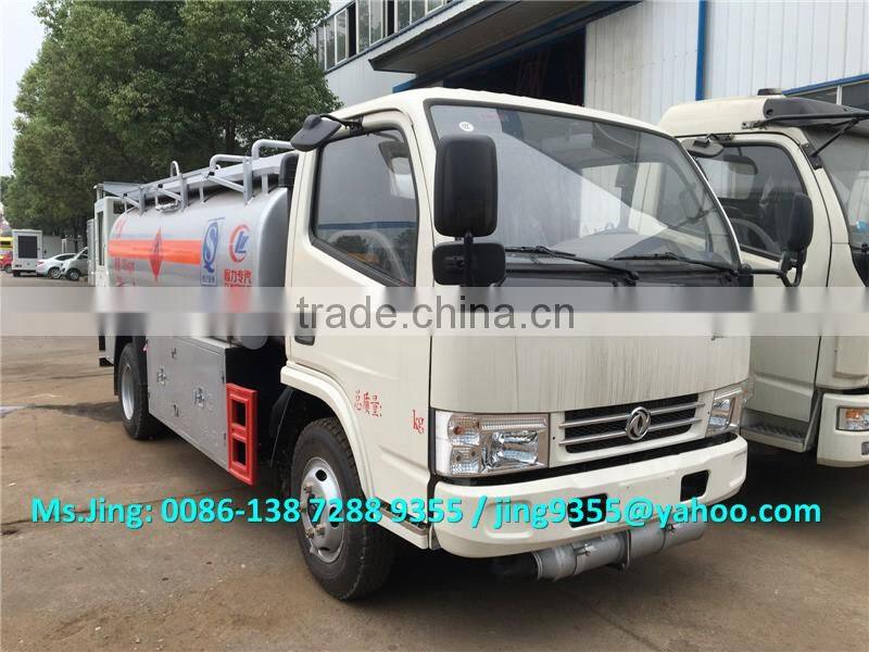 Madagascar 5-6m3 mini diesel fuel truck price, fuel tanker truck with fuel dispenser