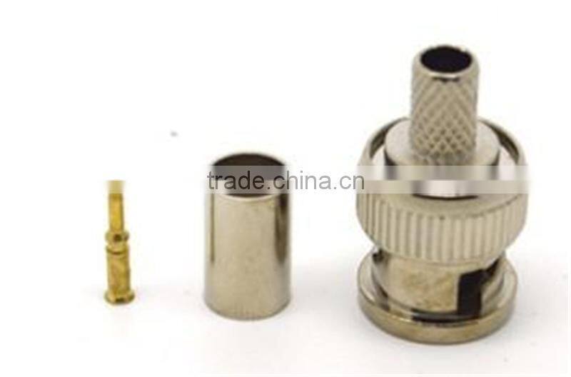 BNC male crimp plug for RG59 coaxial cable, RG59 BNC Connector BNC male 3-piece crimp connector plugs RG59 AC23