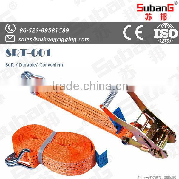 customized polyester 50mmx9m 2500kg(lc) ratchet tie down