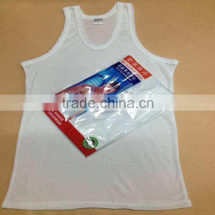 0.74USD Stock Cheappest Rib Cotton Wholesale Men Tank Top Singlet/ Men Tops ( kcbx003 )