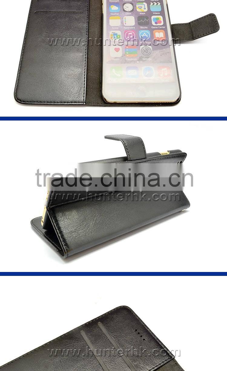 Plain PU Leather Book Phone Case For IP6
