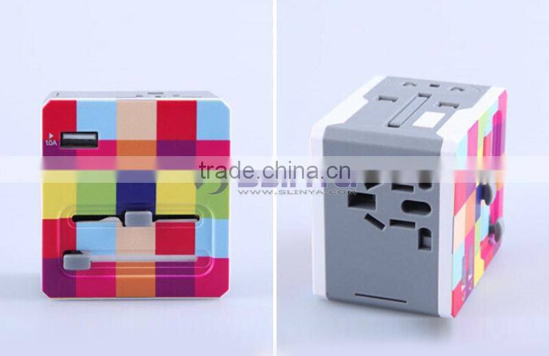 Universal International Plug Adapter All in One 2 USB Port World Travel AC Power Charger Adaptor with AU US UK EU Plug