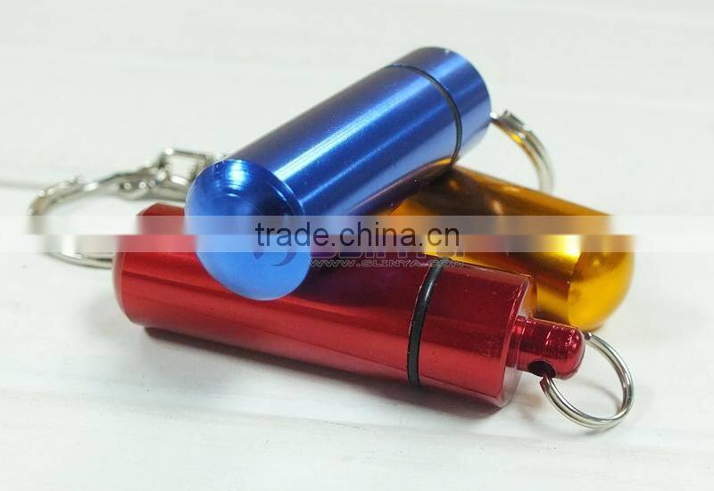 52mm Long 14mm Wide Golden/green/silver Mini Waterproof Portable Pill Bottle