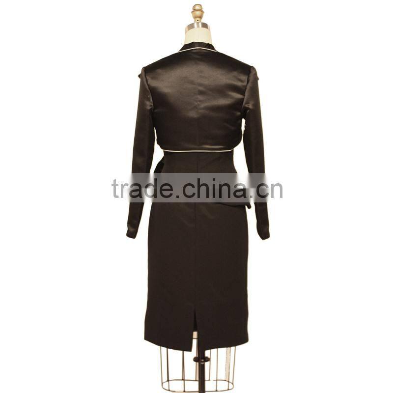 Grace Elegant Simple Knee Length Formal Office Dress With Jacket