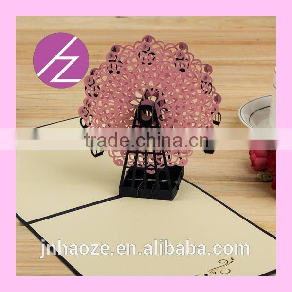 2016 grace free design top quality 3d greeting card wedding card 3d laser cut greeting card 3D-20