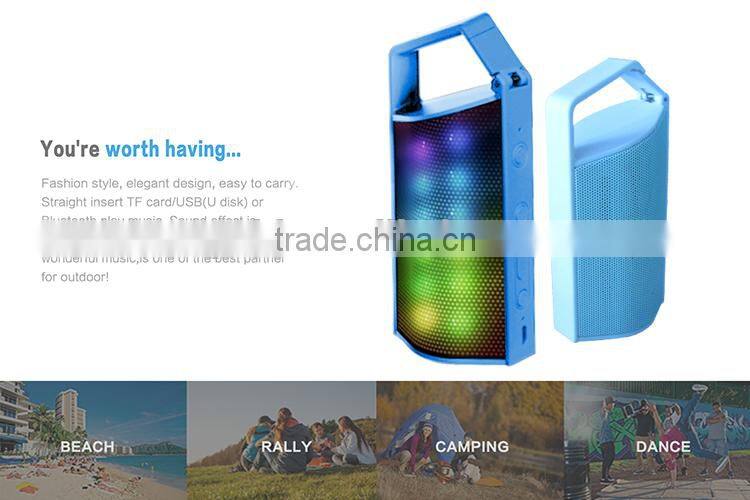 Multi Color Flash LED Wireless Bluetooth Portable Speaker Built in Mirco for Handsfree Suuport FM TF CARD
